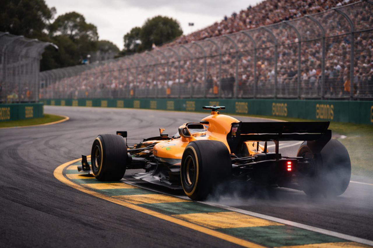 Formula 1 car on track at Albert Park in Melbourne
